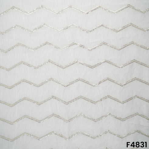 Zari Sequins Work Georgette Fabric- F4831